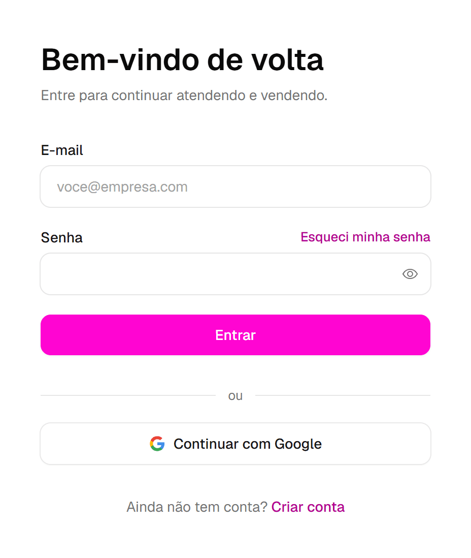 Tela de login da WavUps CRM com o campo E-mail destacado.